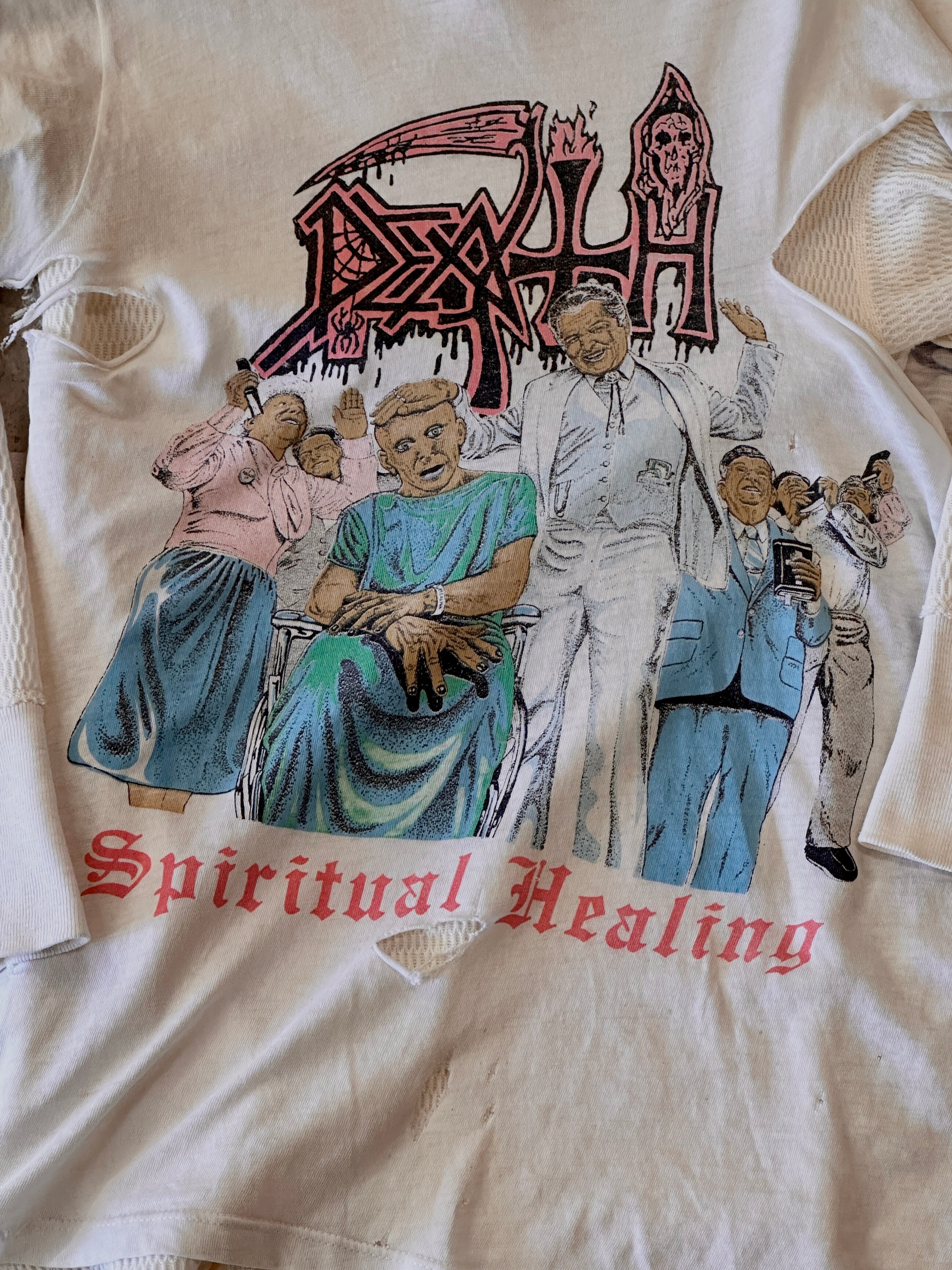 Thrashed Vintage "Death" Tee with Vintage Thermal