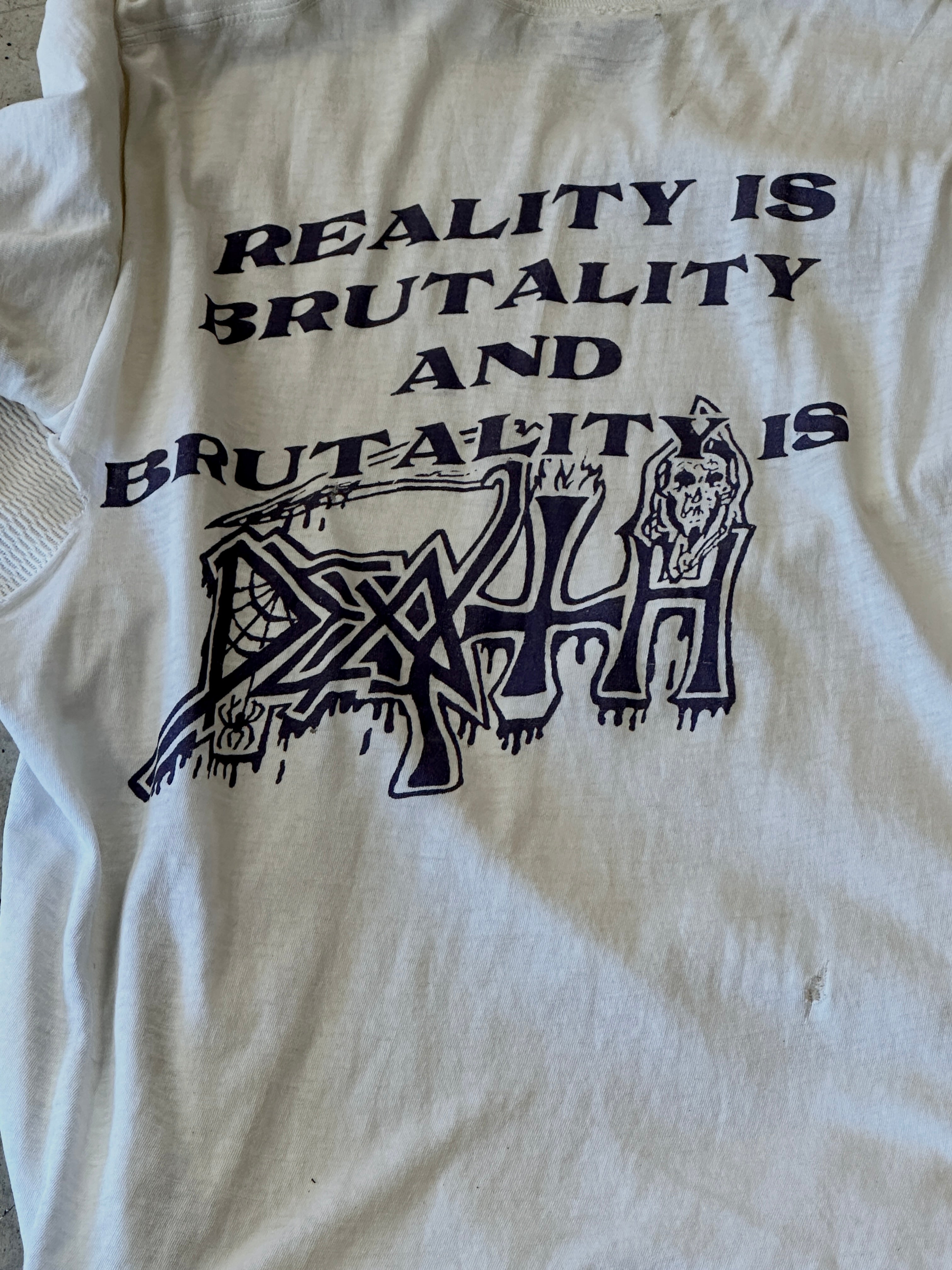 Thrashed Vintage "Death" Tee with Vintage Thermal