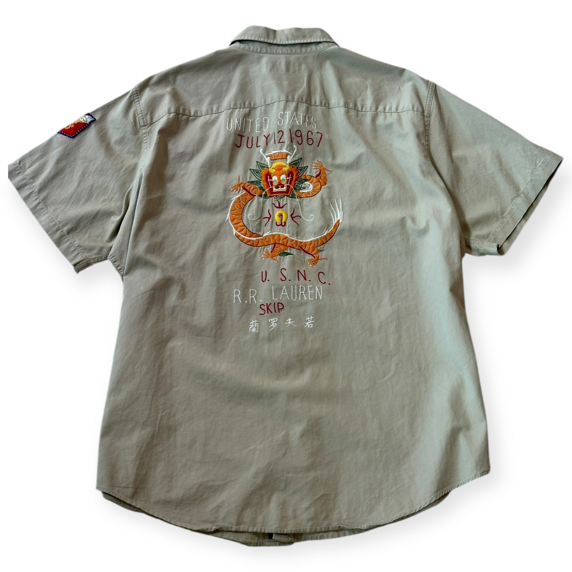 Vintage RL Embroidered Military Short Sleve