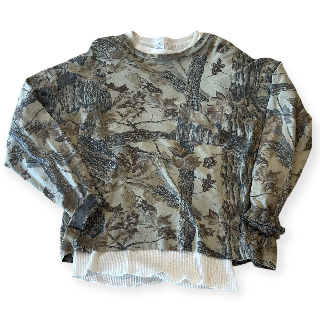 Thrashed Single Stitch Real Tree w Vintage Thermal
