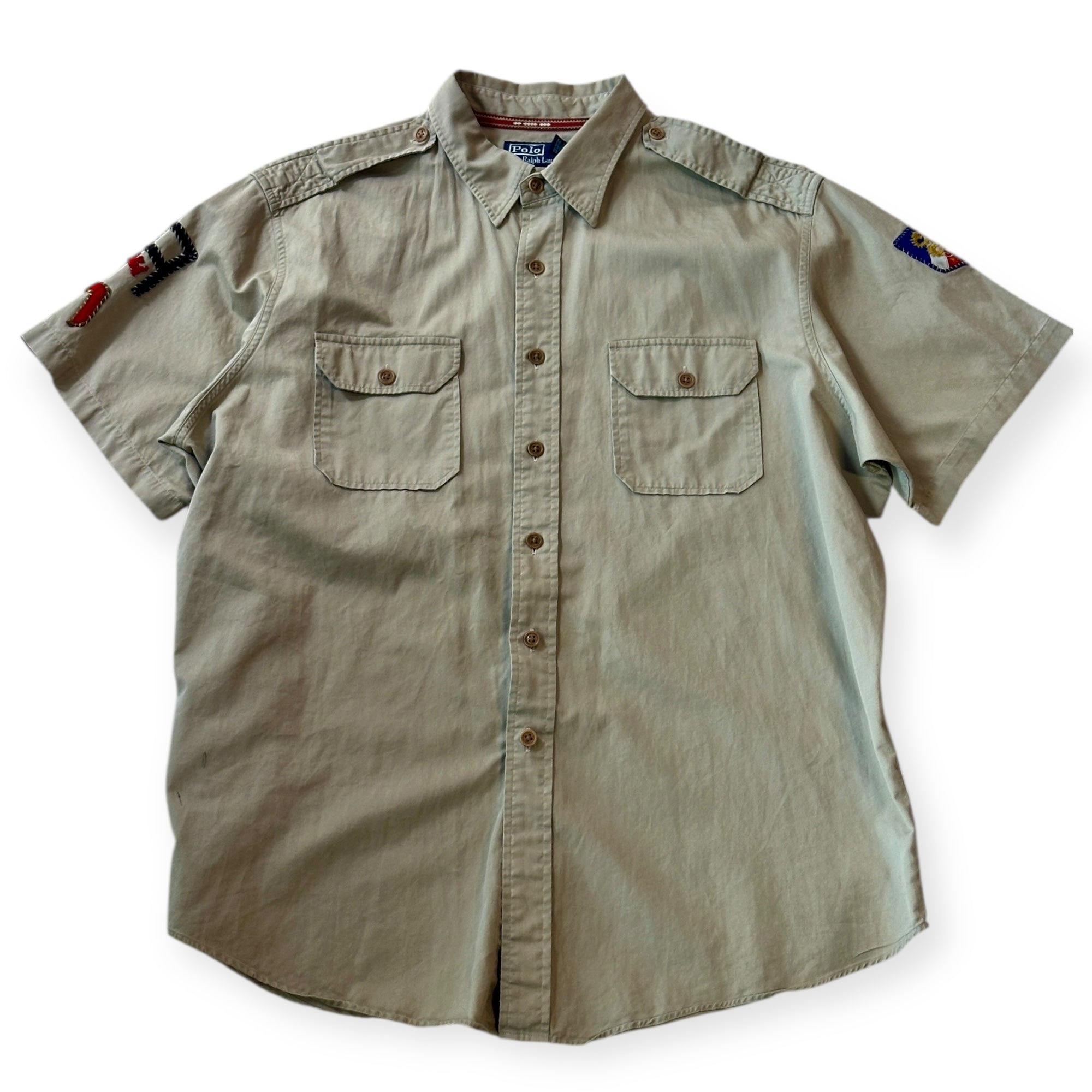 Vintage RL Embroidered Military Short Sleve