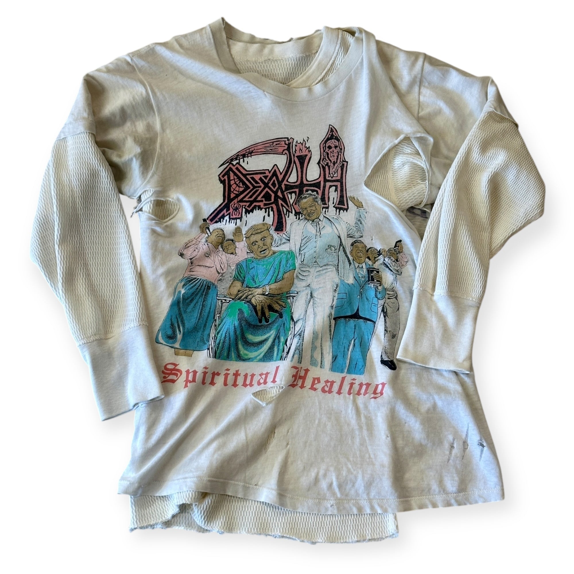 Thrashed Vintage "Death" Tee with Vintage Thermal