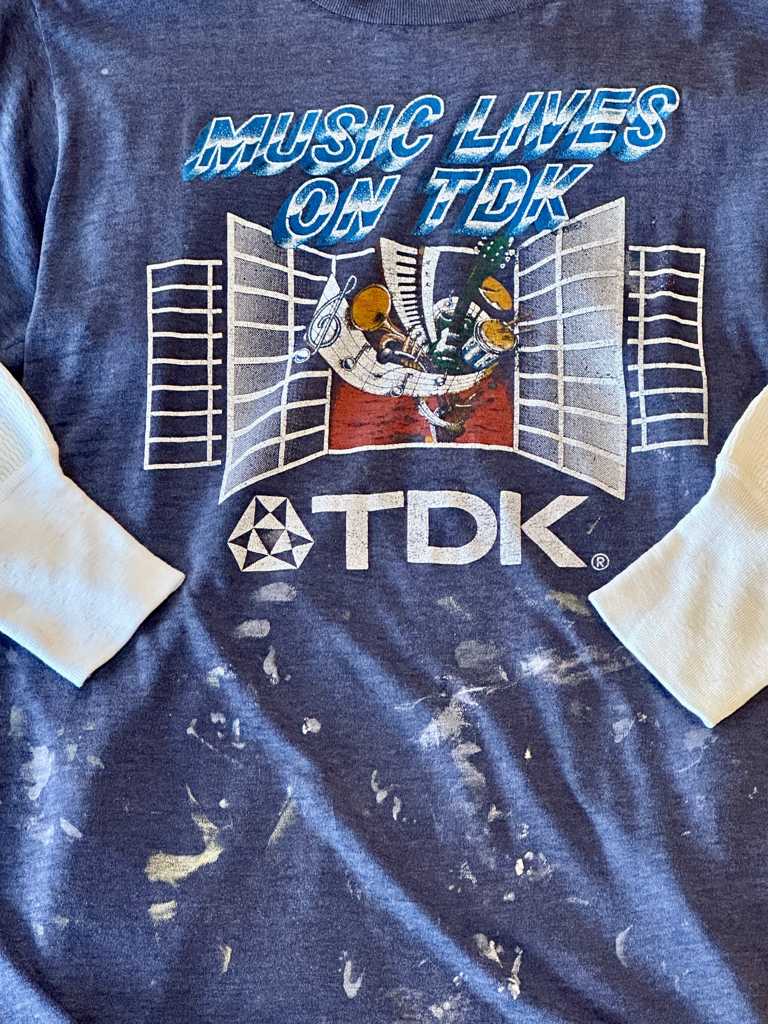 Vintage Distressed & Sheer TDK Tee & Vintage Flannel