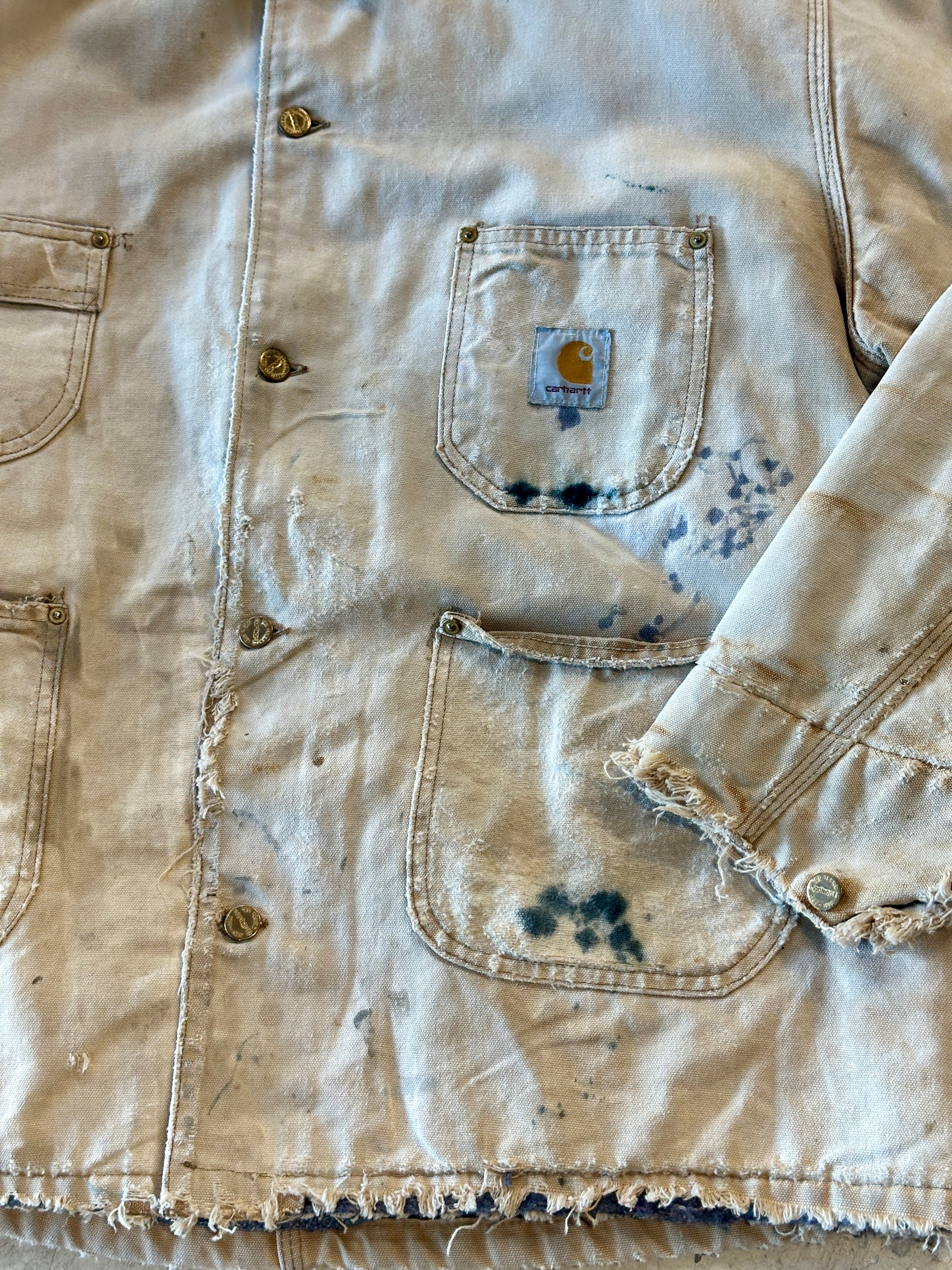 Distressed Blanket Lined Carhartt Chore Coat