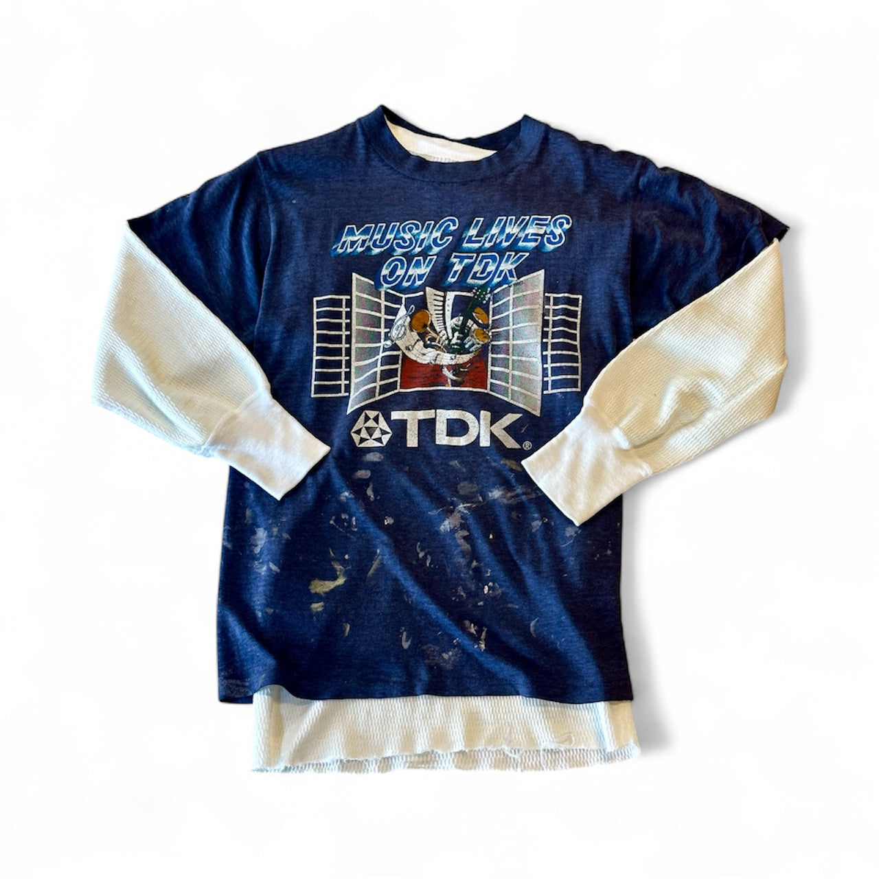 Vintage Distressed & Sheer TDK Tee & Vintage Flannel